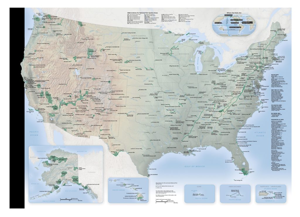 National Park System Detailed Map 2023