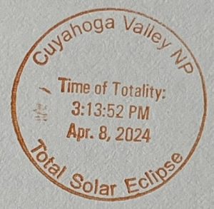 Cuyahoga Valley NP Total Solar Eclipse Stamp 2024
