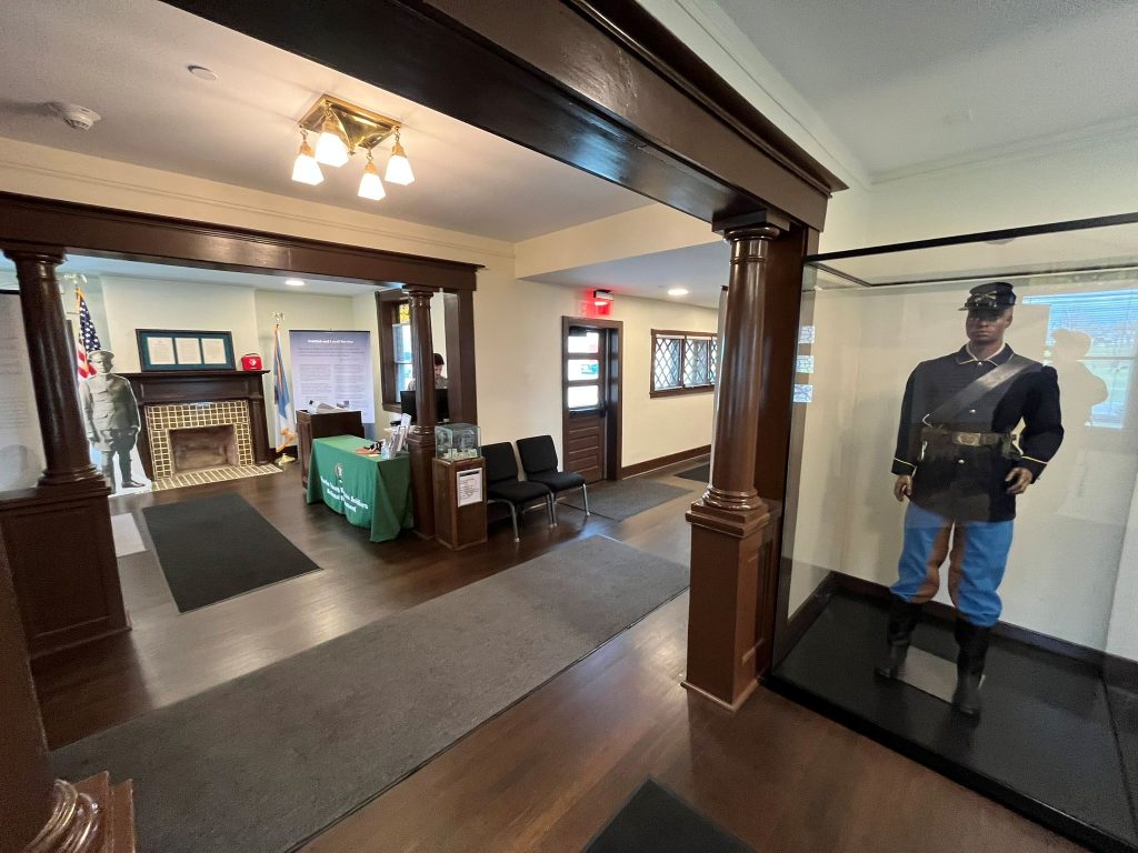 Charles Young Buffalo Soldiers National Monument visitor center interior features well-designed exhibits and period displays 