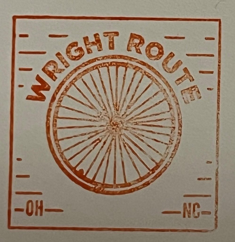 National Park passport stamps Wright Route in red