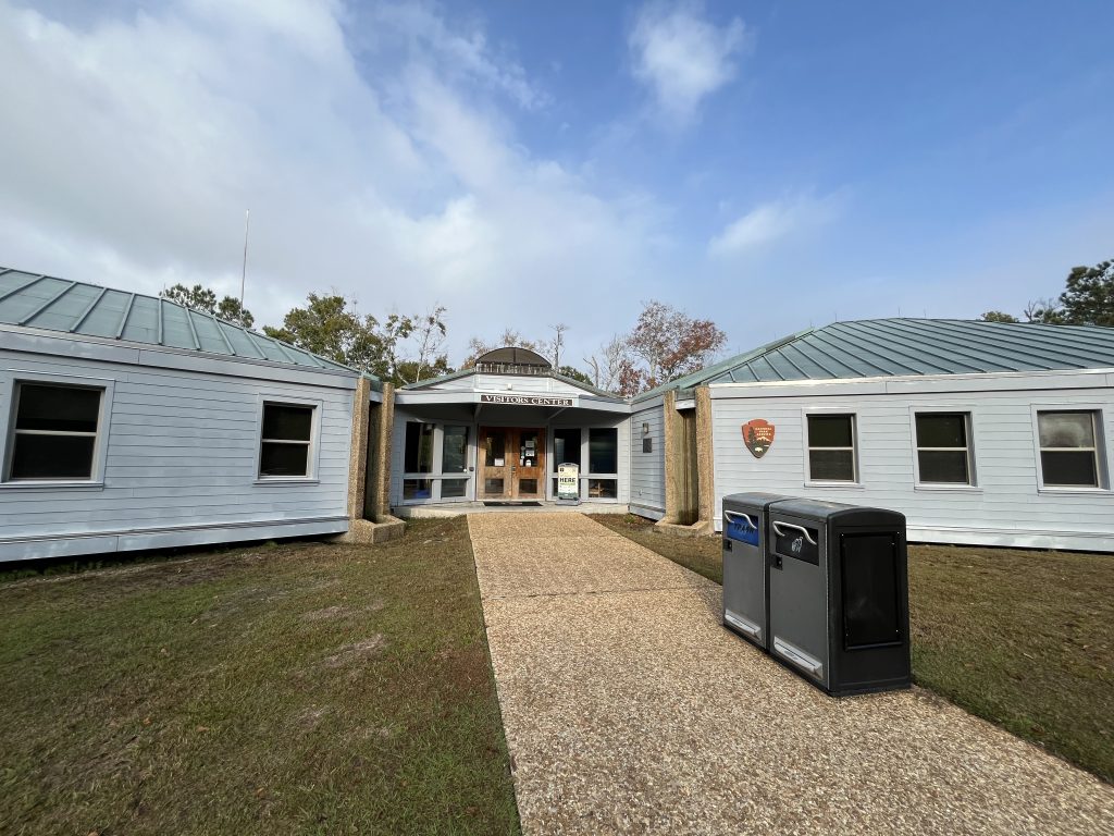 Gulf Islands National Seashore Visitor Center: Davis Bayou Guide 3 The exterior of the visitor center at Davis Bayou Area in Gulf Islands National Seashore, Ocean Springs, Mississippi.