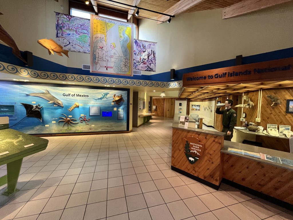 Gulf Islands National Seashore Visitor Center: Davis Bayou Guide 4 Interior of the visitor center at Gulf Islands National Seashore Davis Bayou Area.