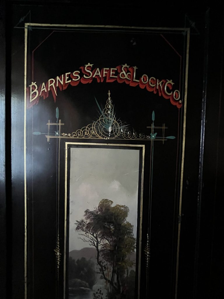 Barnes Safe and Lock Company safe door on display inside Lawnfield at Garfield NHS