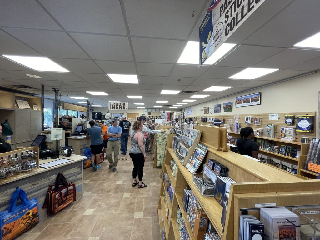 Interior of the Eastern National bookstore inside Ben Reifel Visitor Center