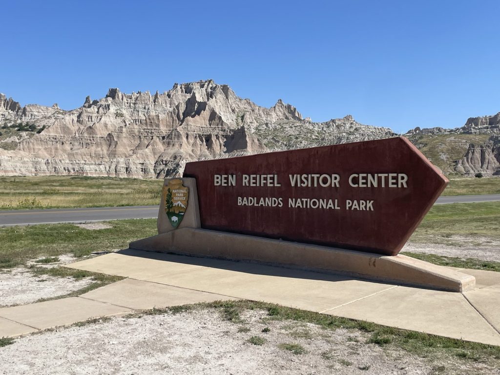 ben reifel visitor center badlands national park sign